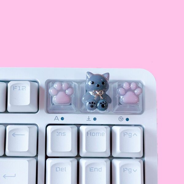 猫キーキャップ 3個セット 黒猫ちゃん
