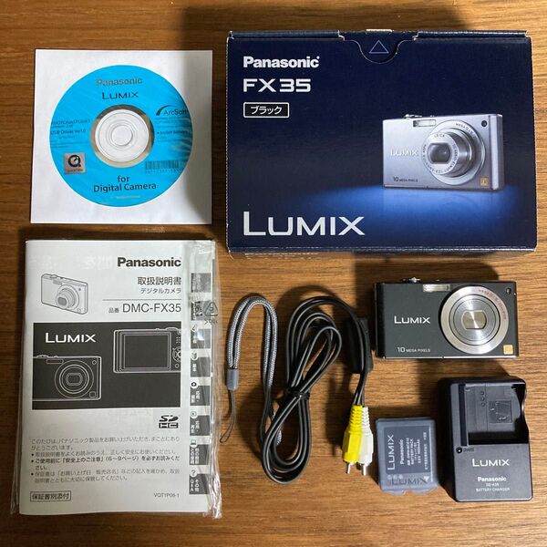 【レア】【美品】【箱有】パナソニック LUMIX DMC-FX35 エクストラブラック BLACK 黒 デジタルカメラ ルミックス