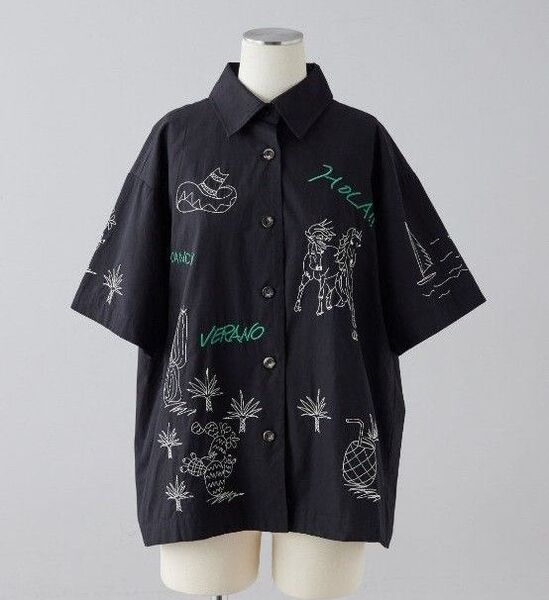 イアパピヨネ 刺繍シャツ ブラック SUM1 STYLE(スミスタイル) ♪ 新品未使用
