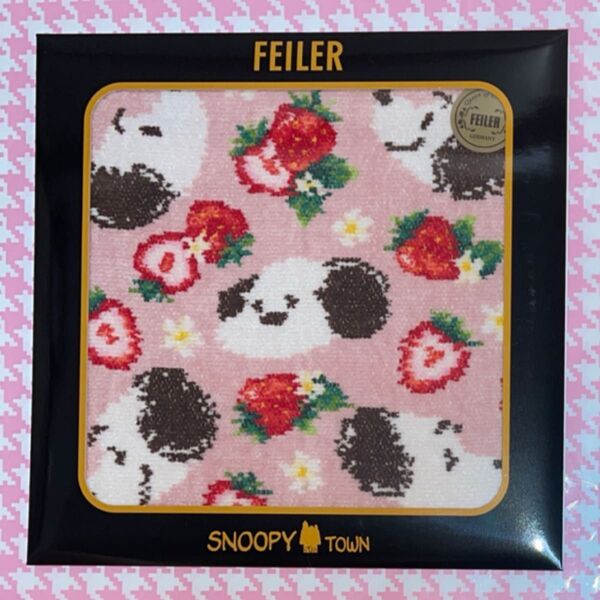 フェイラー スヌーピー コラボ ストロベリーフラワー タオルハンカチ 未使用品 完売品