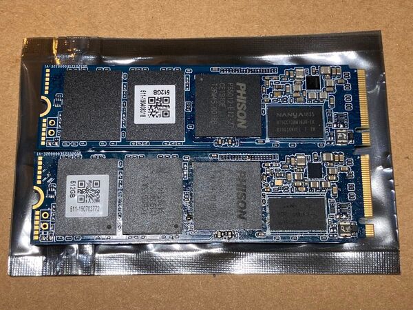 PHISON E12 リファレンス 512GB SSD NVMe M.2 2枚