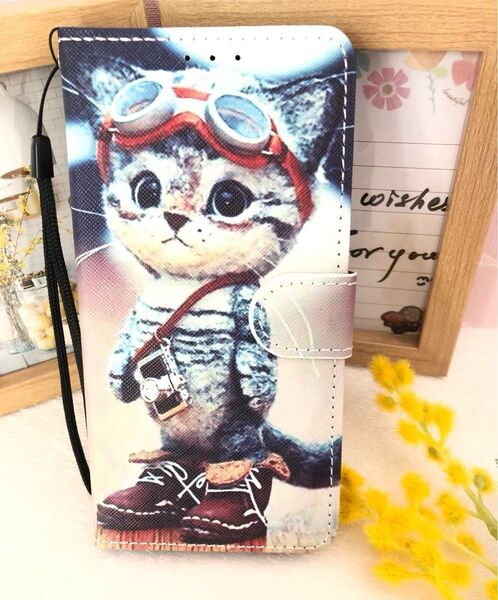 Xperia10 Ⅵ ケース SO-52E SOG14 手帳型 全面保護 かわいい 猫ちゃん 大人気 猫のストラップ付き