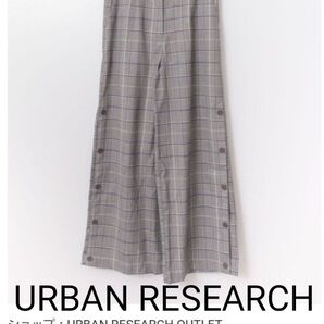 新品タグ付き【URBAN RESEARCH warehouse】 サイドボタンチェックワイドパンツ