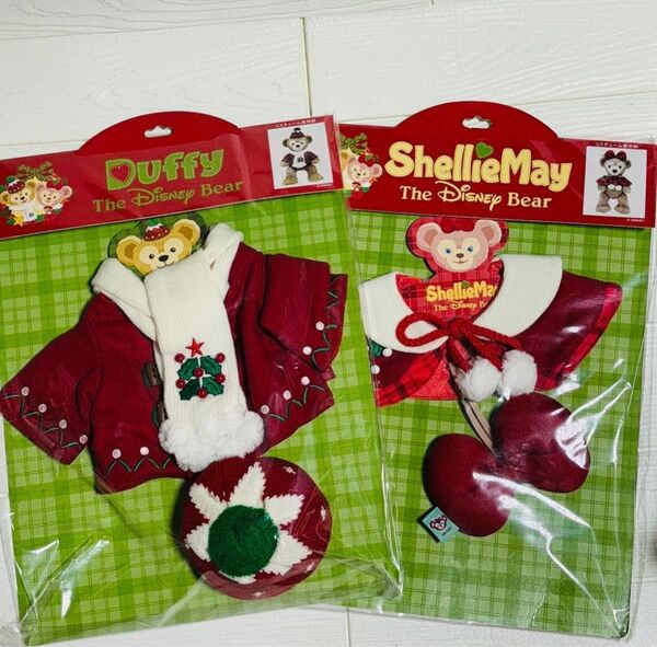 ディズニーリゾート ダッフィー シェリーメイ ぬいぐるみ用 クリスマスコスチューム 2点セット B TDS ぬいぐるみコスチューム