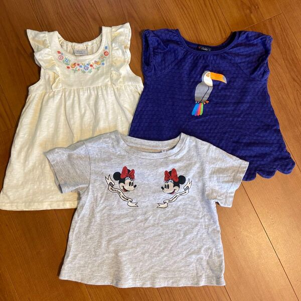 110 女の子 半袖 Tシャツ 3枚セット キッズ 子供服