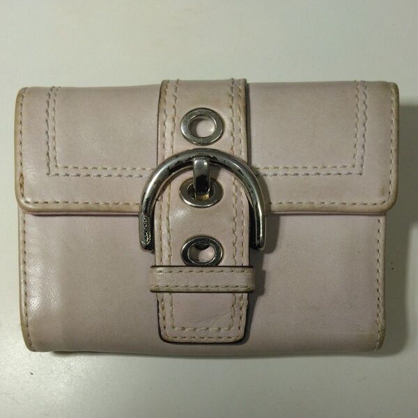 COACH コーチ 3つ折り財布 レザー アイボリー