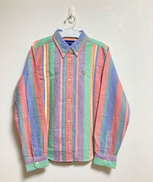 (5)【POLO RALPH LAUREN】マルチカラーストライプシャツ140cm
