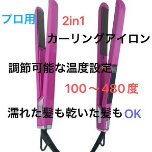 プロ用ストレートアイロン 最高温度480度(調節可能) 濡れた髪も乾いた髪どちらもOK!