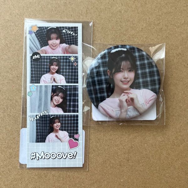 ゼロイチくじ #Mooove!×SPINNS 中本こまり 缶バッジ、フォトカード