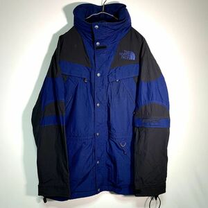 【送料込】90s THE NORTH FACE EXTREME LIGHT ナイロン ジャケット L 紺×黒 エクストリーム テック 80s ビンテージ 古着 オールド