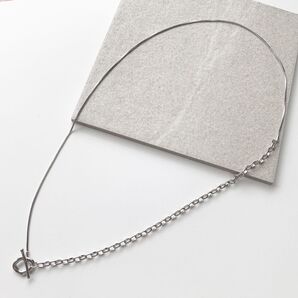 シルバーマンテルネックレス ロングネックレス シンプル アクセサリー