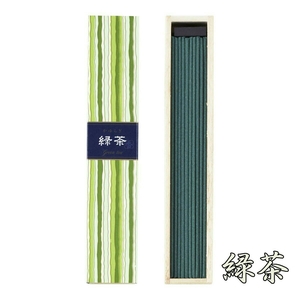 【日本香堂・かゆらぎ】緑茶（40本入り・香立て付き）・スティック/お香/インセンス