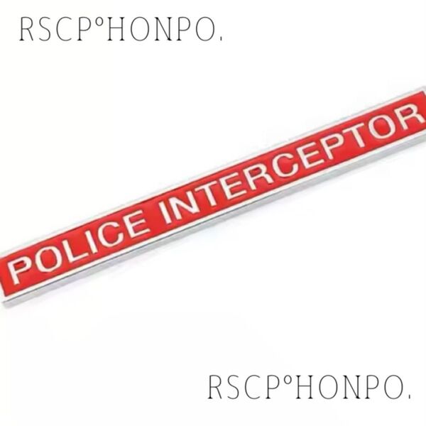 POLICE INTERCEPTOR 外装 パーツ 両面ステッカー テープ付 シルバー RED リア サイド ミニバン スポーツ