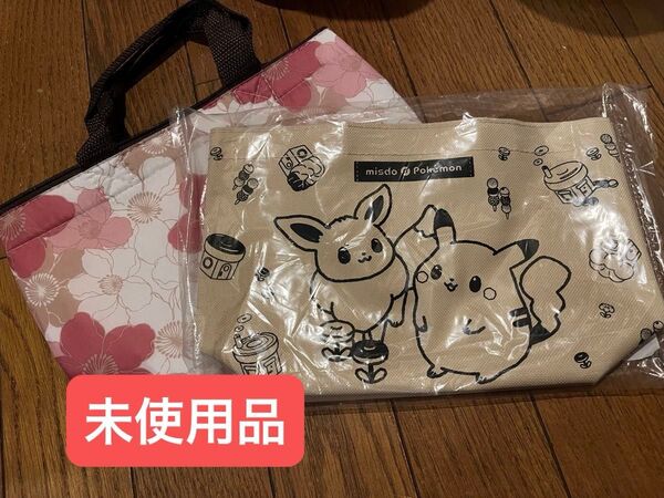 【お弁当入れ】ミスタードーナツ ポケモン コラボ エコバッグ 花柄保冷バック 2つセット