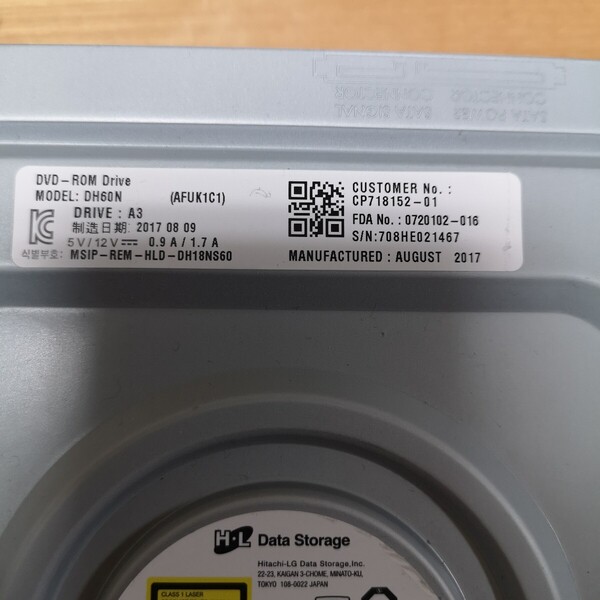 FUJITSU ESPRIMOなど用 DVD-ROMドライブDH60N SATA 中古動作品