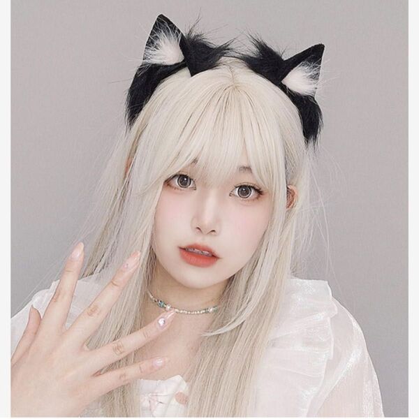 1点限定 新品未使用 猫 コスプレ ハロウィン カチューシャ 猫耳 しっぽ 耳 ホームパーティ 2点セット 調整可能