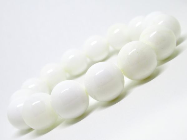 【ホワイトオニキス】14mm 天然石 パワーストーンブレスレット
