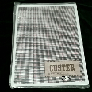 【昭和レトロポップ】KUTSUWA.下敷き《CUSTER☆》レトロなチェック模様★当時物【未使用品】