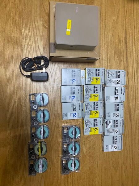 美品 キングジム テプラプロ SR-MK1 電池&テープ付き&専用アダプタ