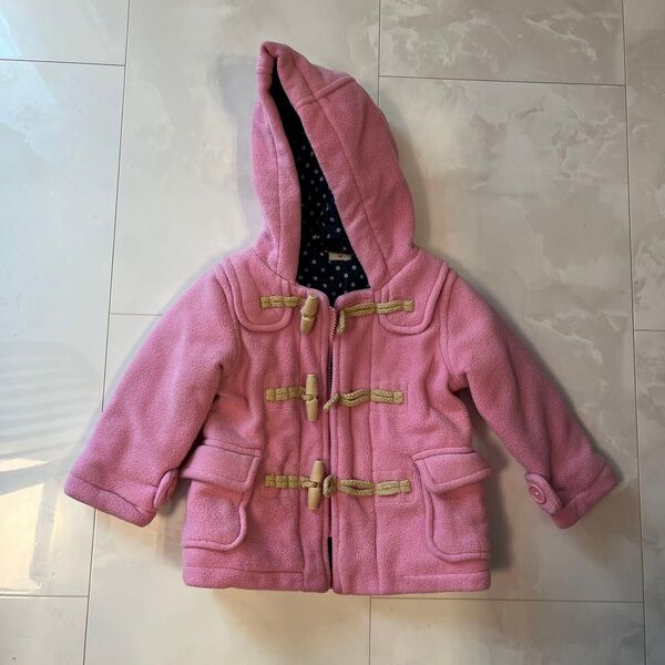 ダッフルコート キッズ アウター フード ピンク 90 ベビー服
