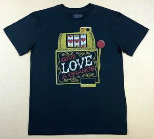 SOLID THREADS　GIVE LOVE A CHANCE 丸首Tシャツ　USA製　M　ブラック　ソリッドスレッズ