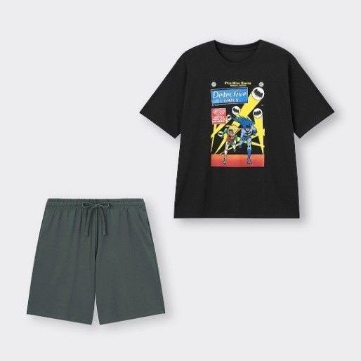 ジーユー GU バットマン ドライラウンジセット Lサイズタグ付きルームウェア パジャマ ルームウェア