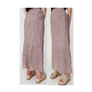 マウジー CHECK SUCKER SKIRT(柄レッド)タイトフレア マーメイド チェックサッカースカート