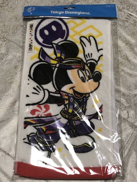 【即決】夏祭り◇ロングタオル 未使用/未開封 パーク TDR TDL ディズニー 美品コレクション ミッキー/グーフィー/マックス