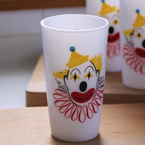 ヘーゼルアトラス★ ピエロ (クラウン)タンブラー★ ミルクガラス