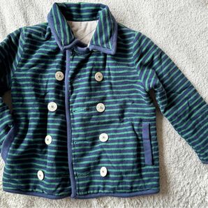 お洒落☆ボーダー フリース リバーシブルコート