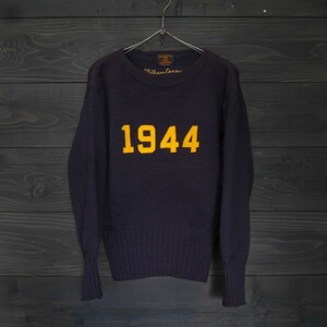 *40's*CHAMPION* Champion * letter do knitted * Vintage * navy *S-M size corresponding 