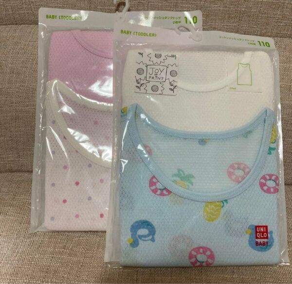UNIQLO ベビー コットン メッシュ タンクトップ 4枚 肌着