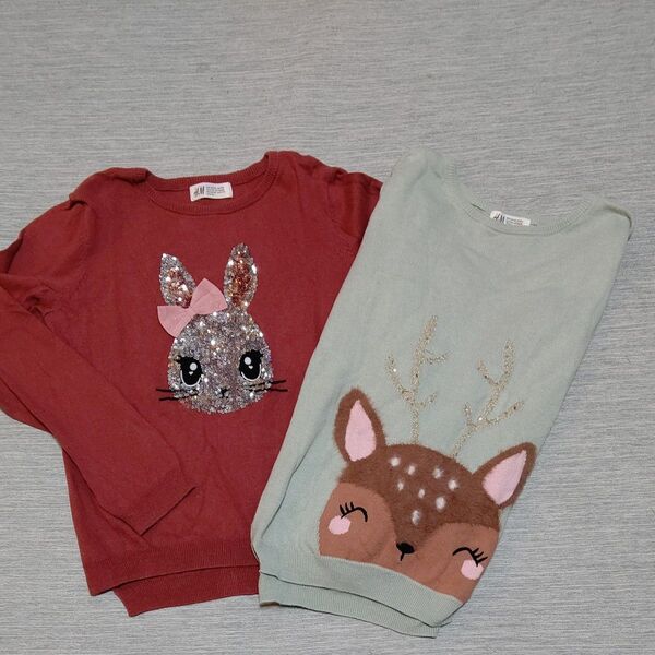 2枚セットH&Mトップス 140長袖ニット