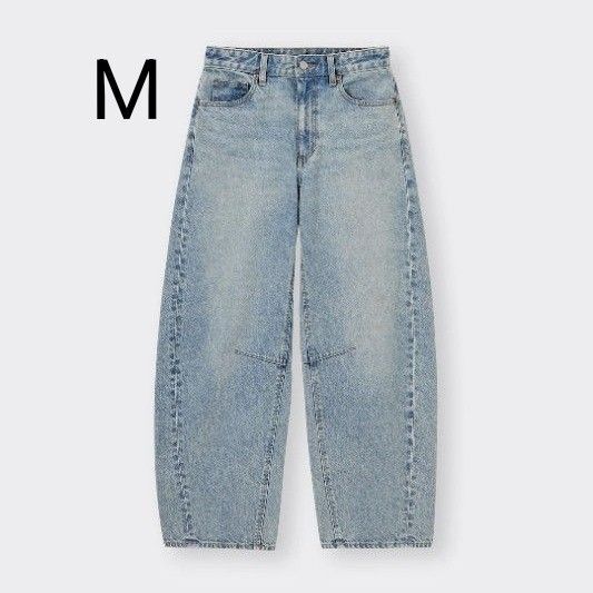 GU バレルレッグジーンズ 丈標準 丈短め になっています 股下約68cmにカット済み M