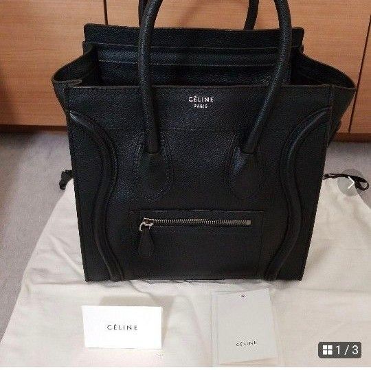 美品 セリーヌ ラゲージマイクロショッパー 黒