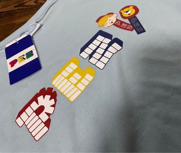 PEZ キャラクター Tシャツ 水色 半袖 アメリカ駄菓子 ペッツ レディースM