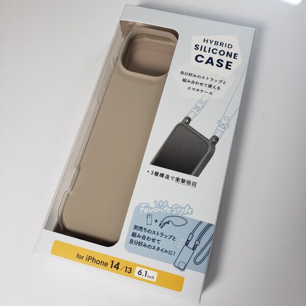 iPhone13 / 14 ハイブリッドシリコンケース グレージュ 0256