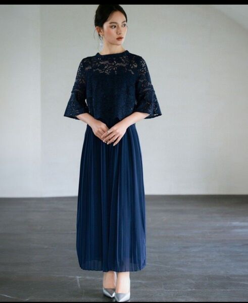 ドレス ワンピース ドレス レース プリーツ パーティードレス 結婚式 オケージョン レディース DRESS
