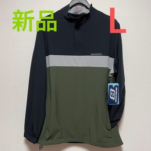 (新品)SKECHERS スケッチャーズ プルオーバー ハーフジップ L ゆったりシルエット メンズ カーキ