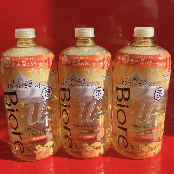 花王 Kao Biore ビオレu ザ ボディ 泡タイプ つめかえ用 780mL 金木犀の香り 3本セット