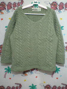 Aran Crafts Ireland メリノウール アランセーター size L アイルランド製 アランクラフト 100%MERINO WOOL フィッシャーマン ケーブル編み