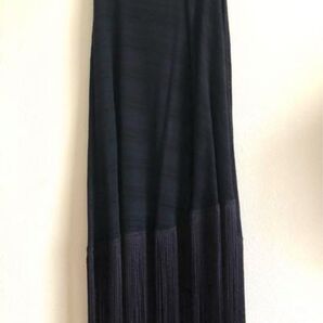 【美品】rokh ロク フリンジスカート XS ダークネイビー