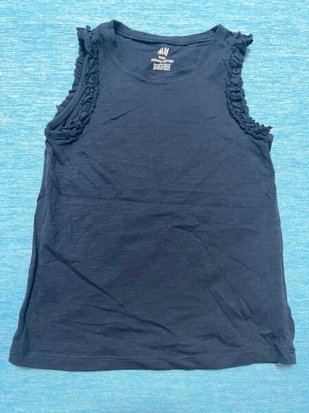 H&M キッズ ノースリーブTシャツ ネイビー 110