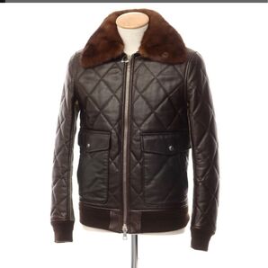 1PIU1UGUALE3 ラムレザーG-1タイプキルティングジャケットカモフラ