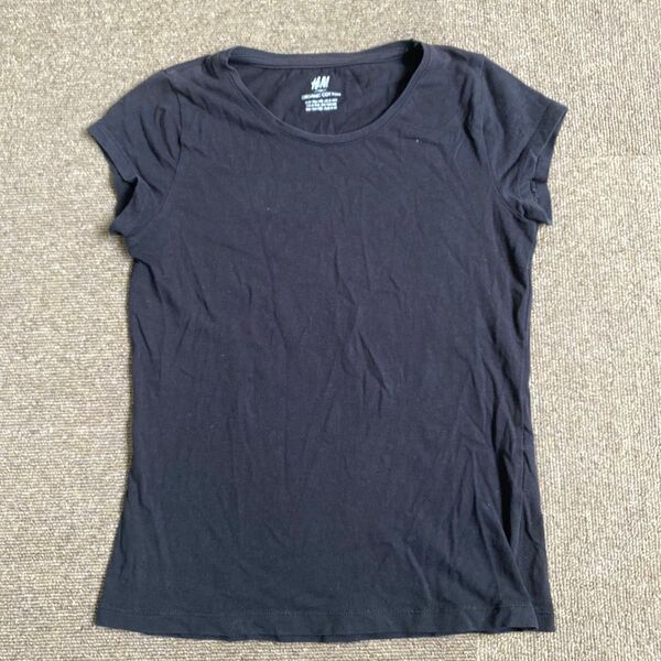 H&M オーガニックコットン Tシャツ 黒 US 8-10Y