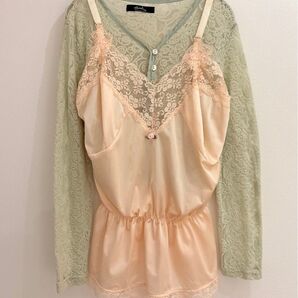 vintage 80s レース キャミソールトップス