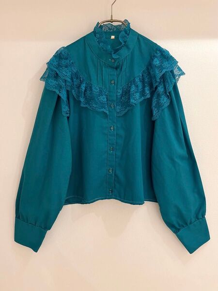 vintage 70sヨーロッパ古着 レースブラウス