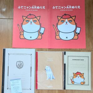 ◆新品未使用未開封◆ぬりえ ノート 5点セット ふてニャン おとうさん softbank ソフトバンク Ymobile ワイモバ