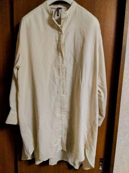 HK WORKS LONDON 長袖ロングシャツ ベージュ Lサイズ