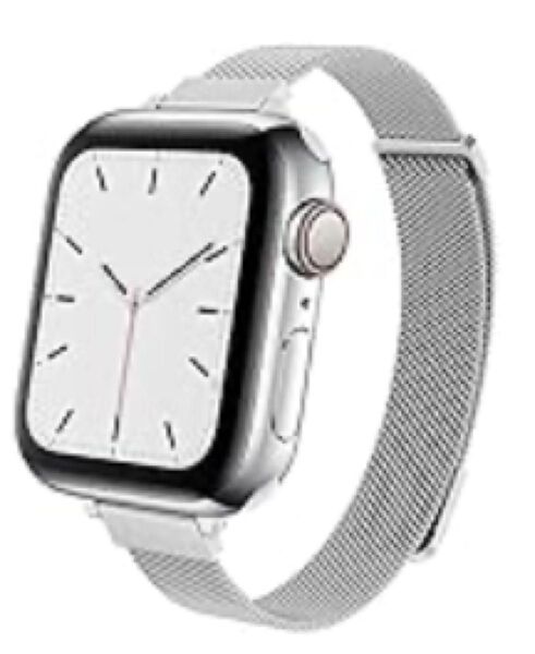 RON-D Apple Watch バンド メタル シルバー メラネーゼ風 コンパチブル 細め